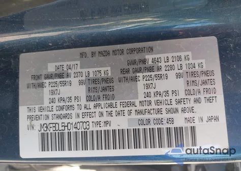 2017 Mazda Cx-5 Grand Touring from USA, damaged, VIN JM3KFBDL5H0140703